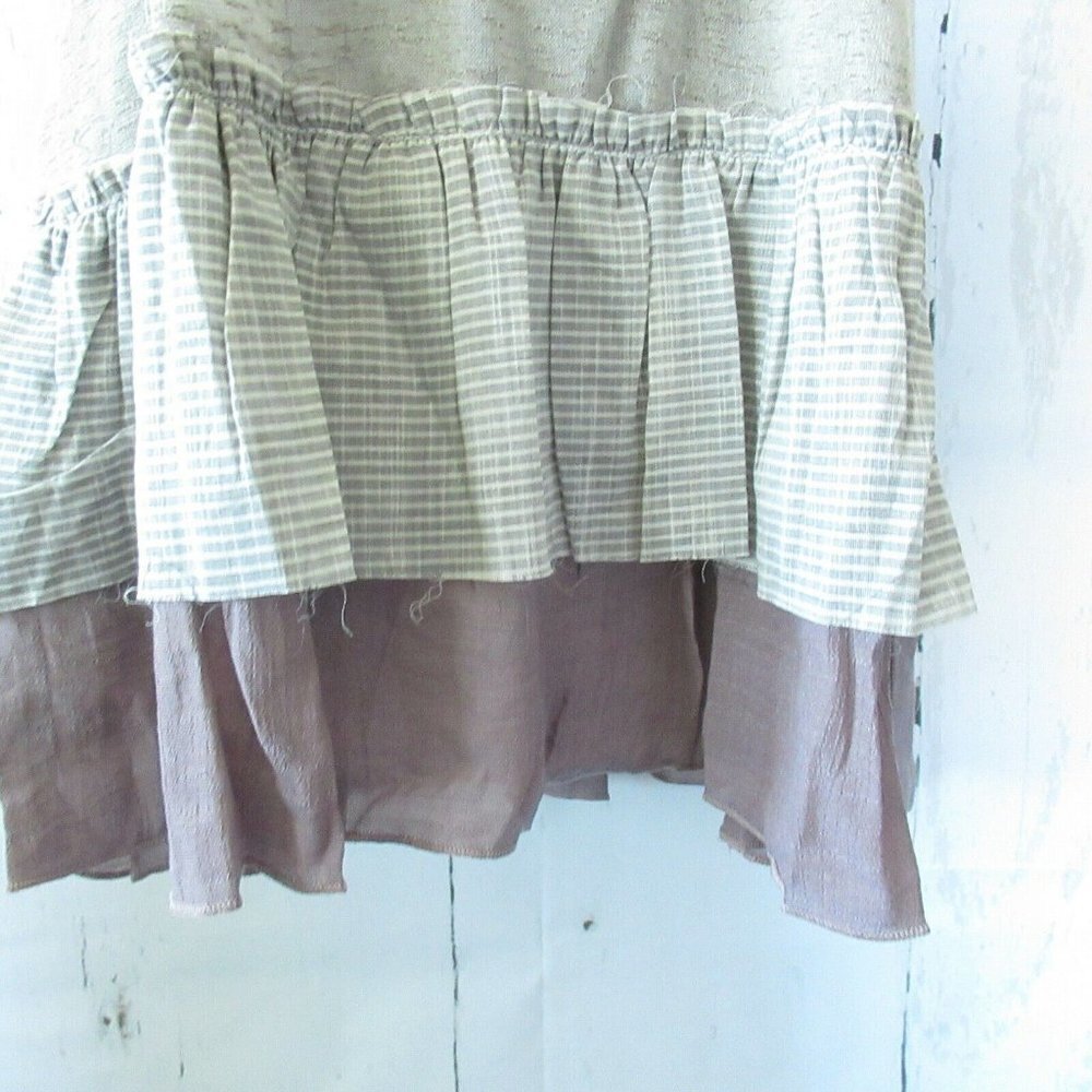 Easel Tunic Top Slub Tiered Ruffle Stripe T Shirt - Picture 3 of 8